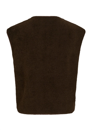 Mariko teddy vest Dark Brown Neo Noir 